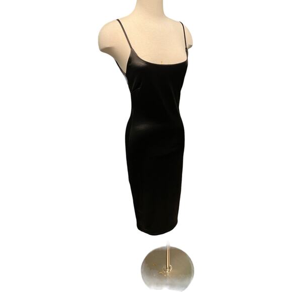EUC Stretch Satin Bodycon Low Back Fitted Midi Dress Fits M - Picture 6 of 9